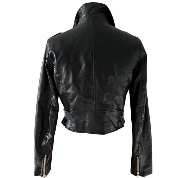 Black Faux Leather Biker Jacket with Belt
Size S - Picture 6 of 6